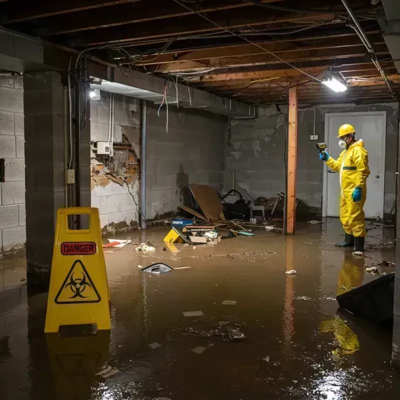 Flooded Basement Electrical Hazard in Bryan County, OK Property